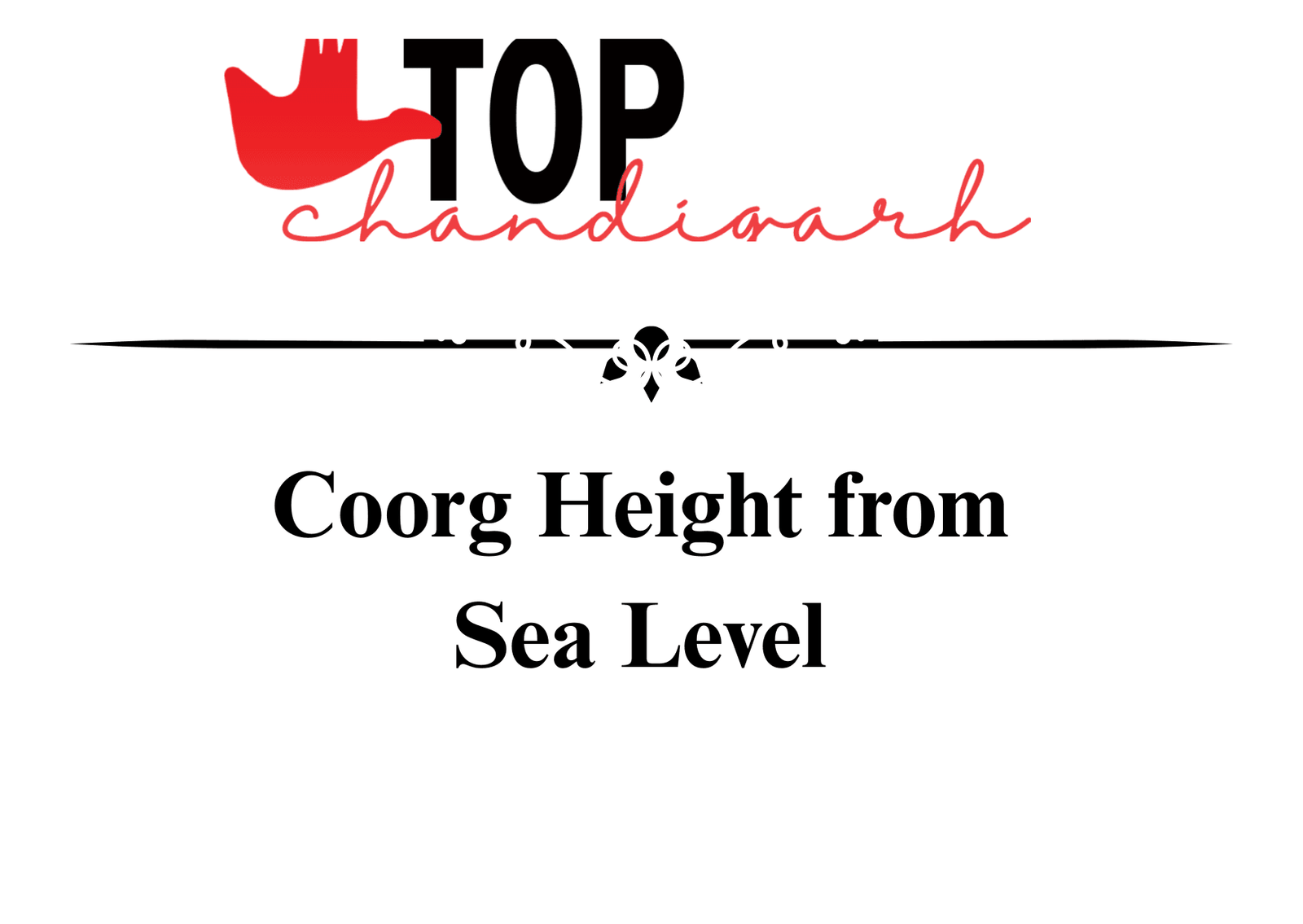 Coorg Height From Sea Level