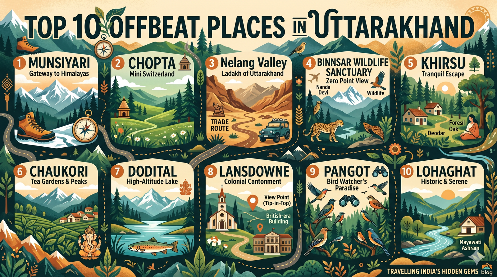 Top 10 Offbeat places in Uttarakhand
