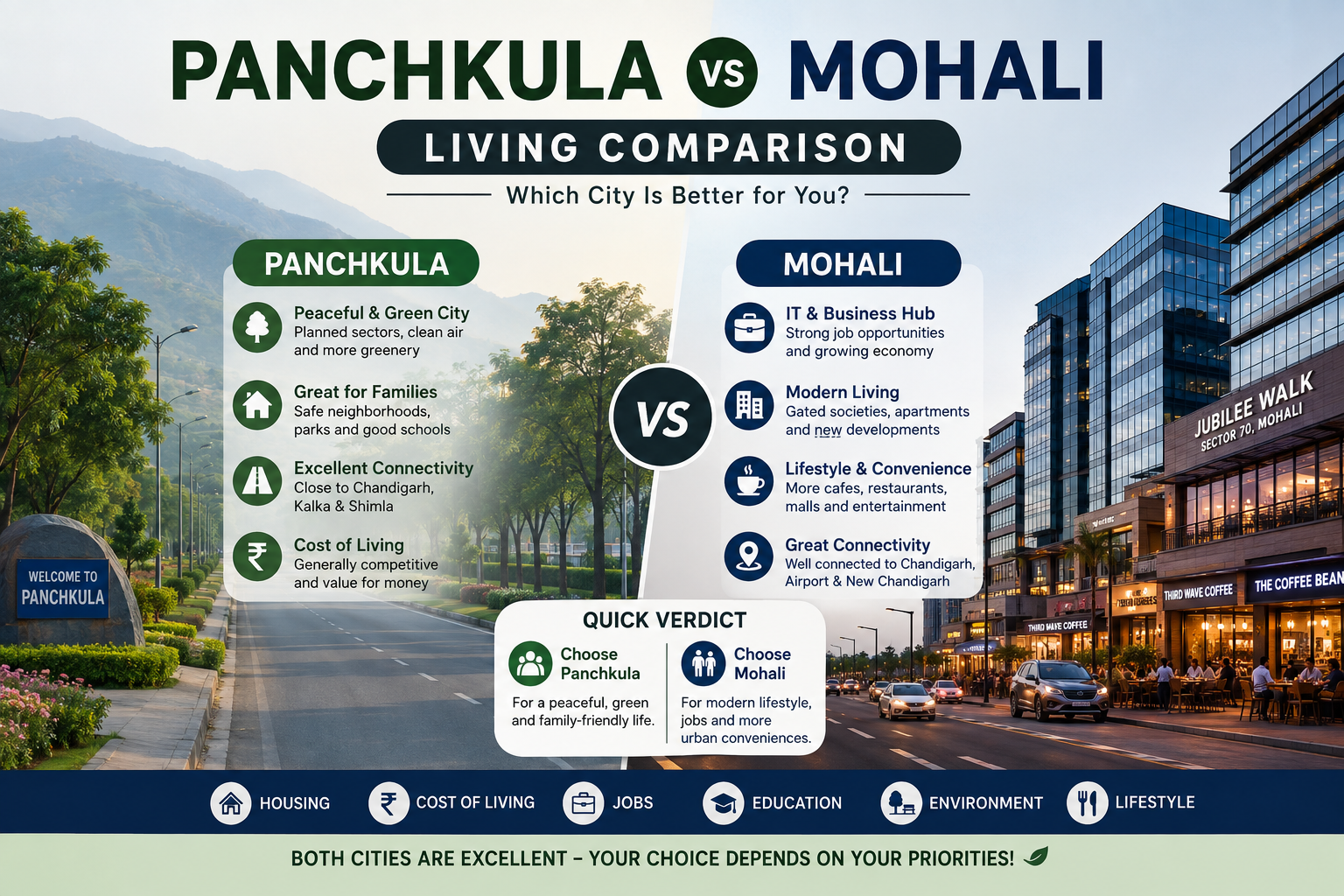 Panchkula vs Mohali Living Comparison: Which City Is Better?